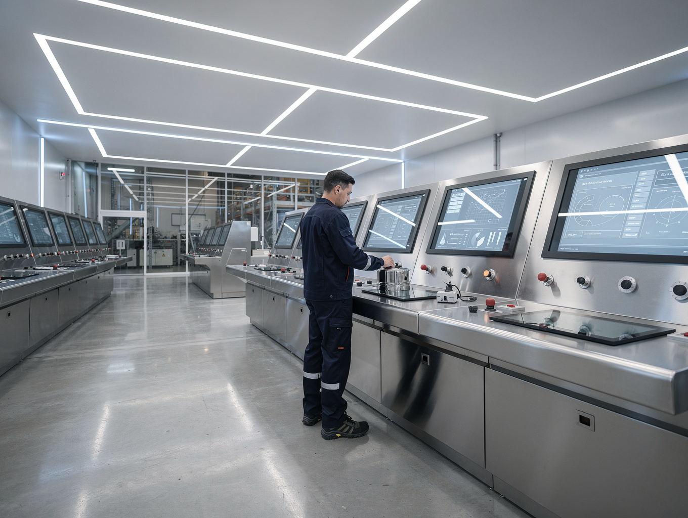 Industrial smart automation facility with telemetry monitors and robotic infrastructure